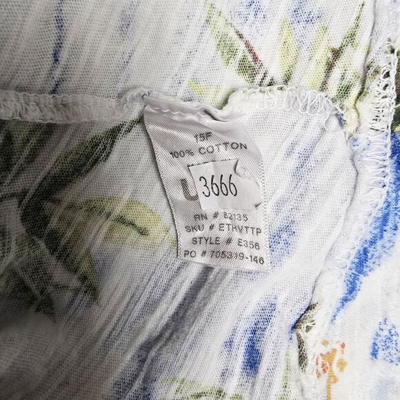 Fresh Produce Top Size 3X Tropical Flamingo 3/4 Sleeve Pocket Cotton Slub Knit - Picture 8 of 8